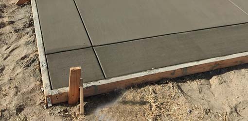 Concrete wood framing for concrete slab installation