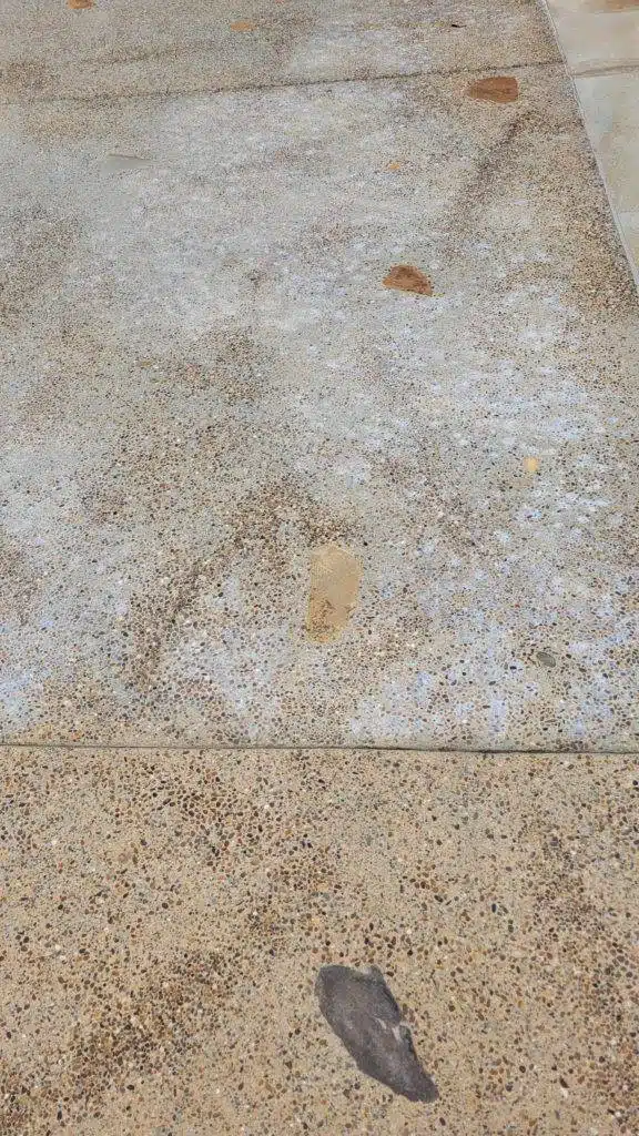 alt="efflorescent stains on concrete"