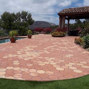 red Mexican tile pool deck