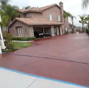 San Diego hard scape contractor Stained concrete driveway