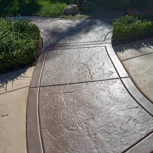 Concrete walkway stamped concrete