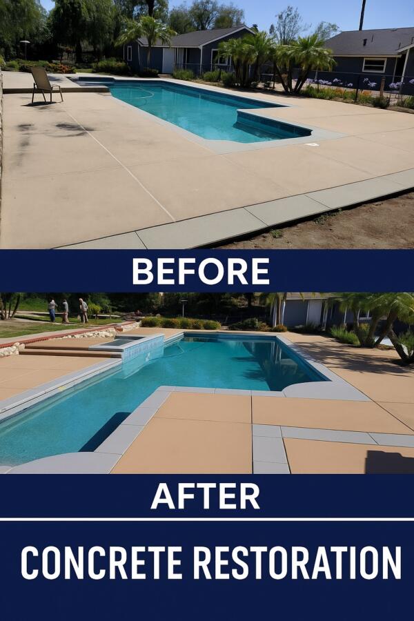 Pool Deck with Staining